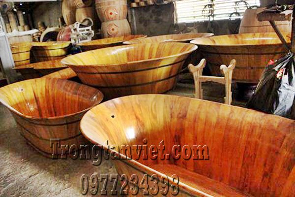 bồn tắm gỗ mít